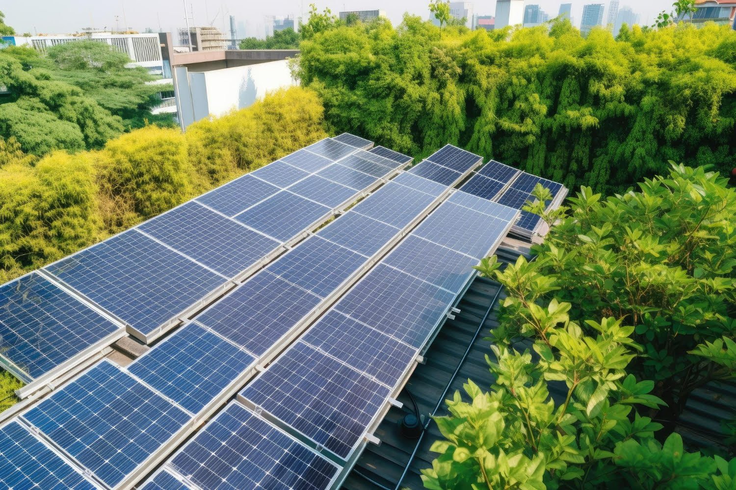 solar-panel-array-surrounded-by-